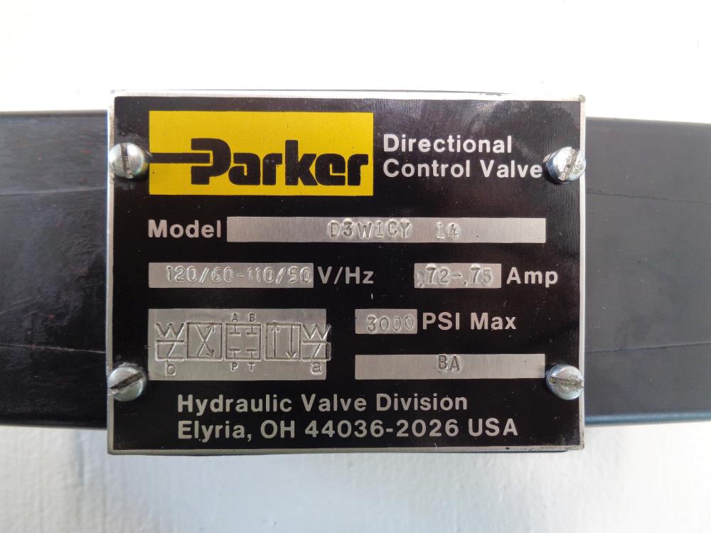 Parker 3000 PSI Directional Control Valve D3W1CY 14